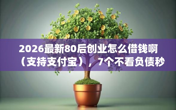 2026最新80后创业怎么借钱啊（支持支付宝），7个不看负债秒下款的网贷app无私分享