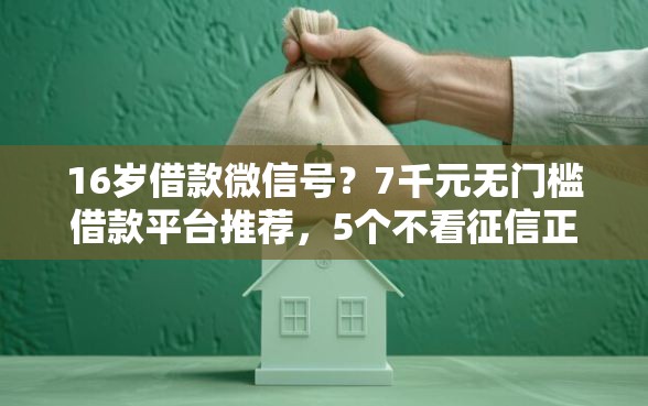 16岁借款微信号？7千元无门槛借款平台推荐，5个不看征信正规的小额贷款平台盘点