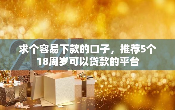 求个容易下款的口子，推荐5个18周岁可以贷款的平台