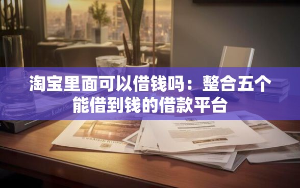 淘宝里面可以借钱吗：整合五个能借到钱的借款平台