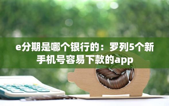 e分期是哪个银行的：罗列5个新手机号容易下款的app