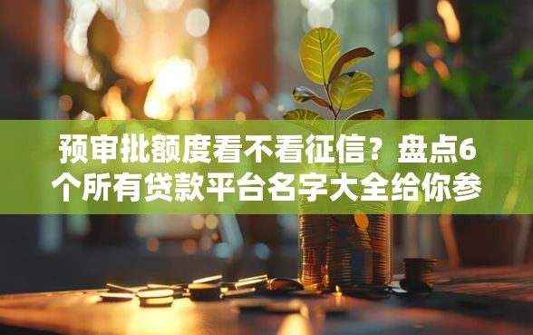 预审批额度看不看征信？盘点6个所有贷款平台名字大全给你参考