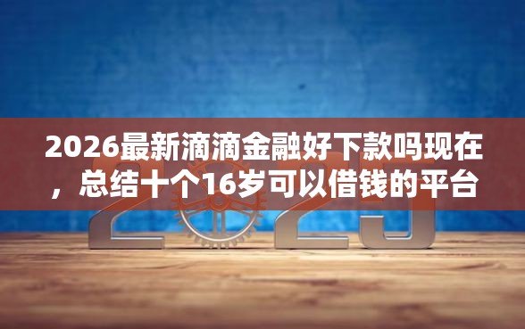 2026最新滴滴金融好下款吗现在，总结十个16岁可以借钱的平台！