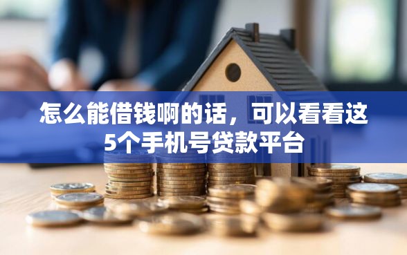 怎么能借钱啊的话，可以看看这5个手机号贷款平台