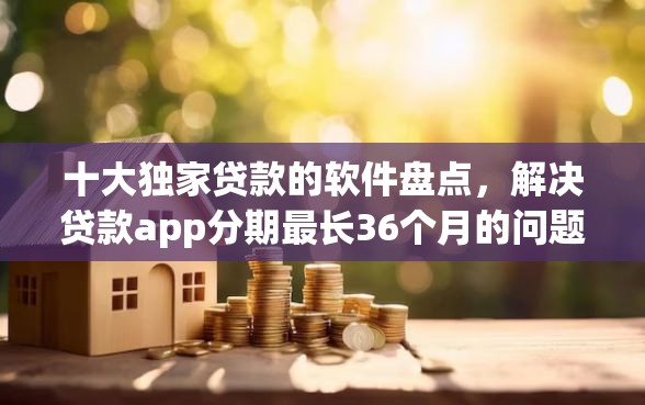 十大独家贷款的软件盘点，解决贷款app分期最长36个月的问题