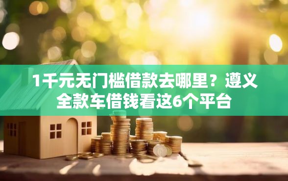 1千元无门槛借款去哪里？遵义全款车借钱看这6个平台
