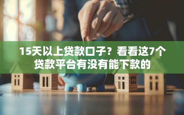 15天以上贷款口子？看看这7个贷款平台有没有能下款的