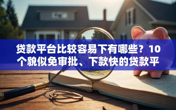 贷款平台比较容易下有哪些？10个貌似免审批、下款快的贷款平台合集
