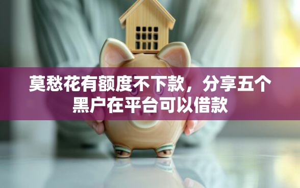 莫愁花有额度不下款，分享五个黑户在平台可以借款