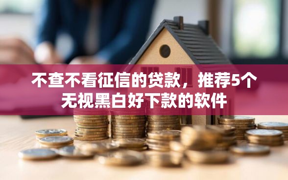 不查不看征信的贷款，推荐5个无视黑白好下款的软件