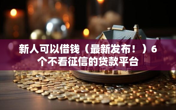 新人可以借钱（最新发布！）6个不看征信的贷款平台