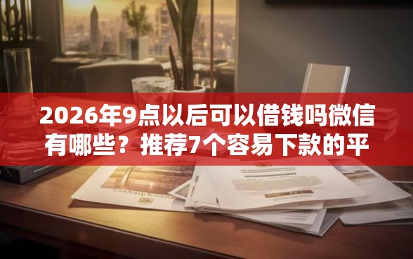 2026年9点以后可以借钱吗微信有哪些？推荐7个容易下款的平台