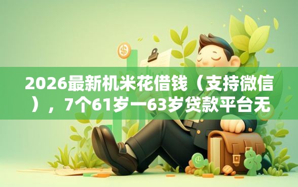 2026最新机米花借钱（支持微信），7个61岁一63岁贷款平台无私分享