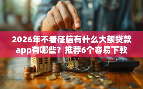 2026年不看征信有什么大额贷款app有哪些？推荐6个容易下款的平台