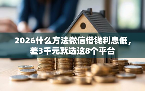 2026什么方法微信借钱利息低，差3千元就选这8个平台
