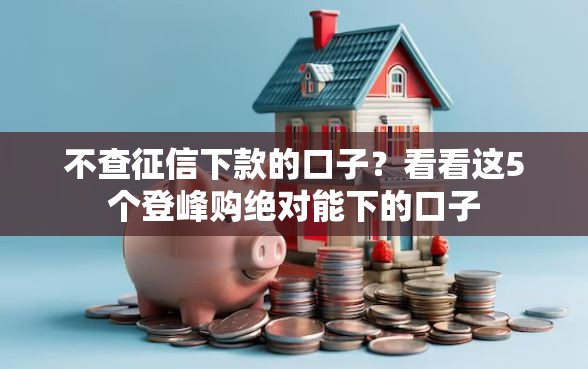 不查征信下款的口子？看看这5个登峰购绝对能下的口子