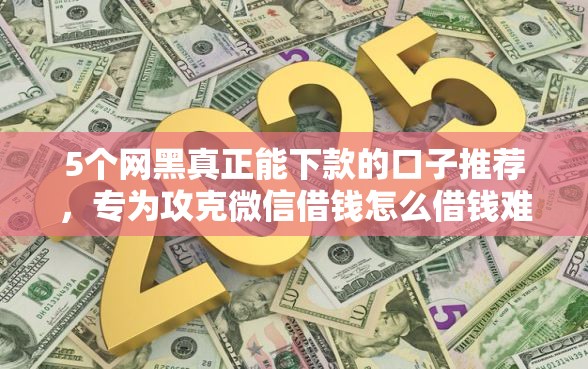 5个网黑真正能下款的口子推荐，专为攻克微信借钱怎么借钱难题