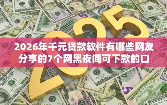 2026年千元贷款软件有哪些网友分享的7个网黑夜间可下款的口子我觉得不错！