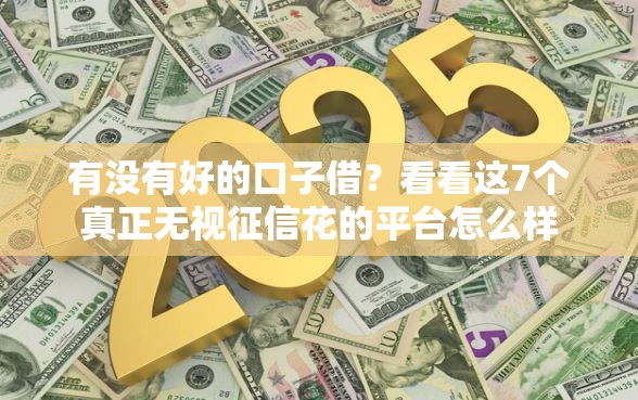 有没有好的口子借？看看这7个真正无视征信花的平台怎么样
