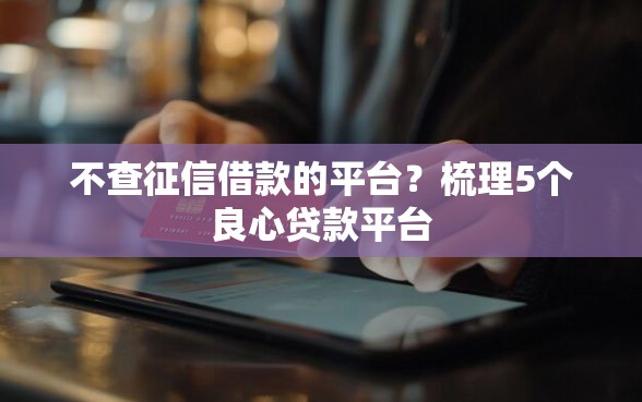 不查征信借款的平台？梳理5个良心贷款平台