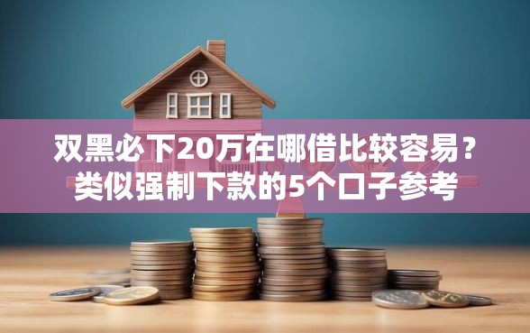 双黑必下20万在哪借比较容易？类似强制下款的5个口子参考