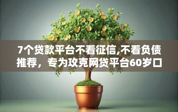 7个贷款平台不看征信,不看负债推荐，专为攻克网贷平台60岁口子难题