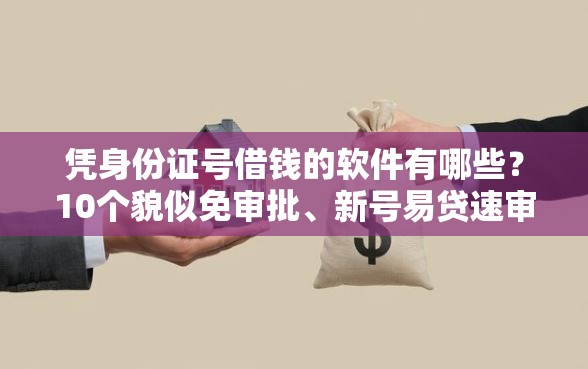凭身份证号借钱的软件有哪些？10个貌似免审批、新号易贷速审秒下款口子合集