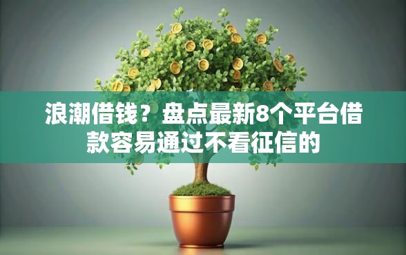 浪潮借钱？盘点最新8个平台借款容易通过不看征信的