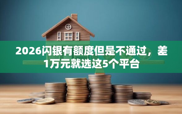 2026闪银有额度但是不通过，差1万元就选这5个平台