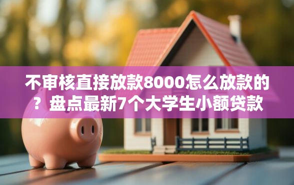 不审核直接放款8000怎么放款的？盘点最新7个大学生小额贷款平台