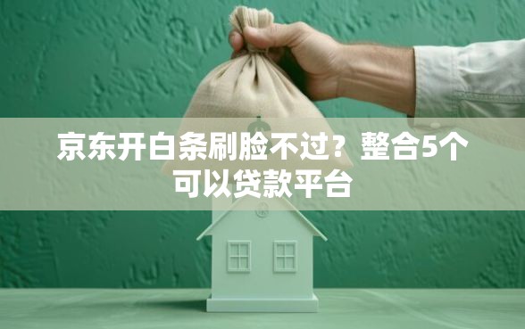 京东开白条刷脸不过？整合5个可以贷款平台