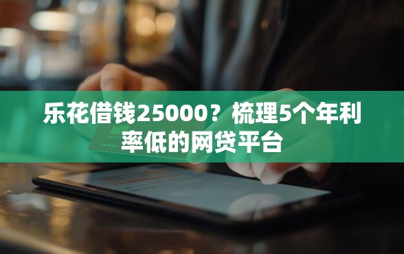 乐花借钱25000？梳理5个年利率低的网贷平台