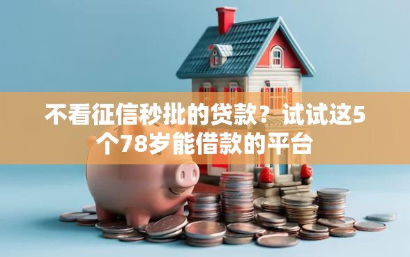 不看征信秒批的贷款？试试这5个78岁能借款的平台