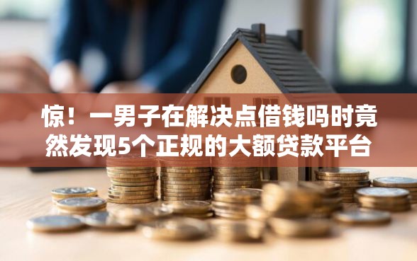 惊！一男子在解决点借钱吗时竟然发现5个正规的大额贷款平台，事后分享了出来