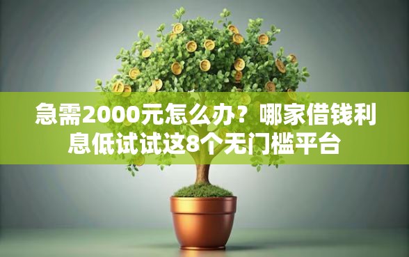 急需2000元怎么办？哪家借钱利息低试试这8个无门槛平台
