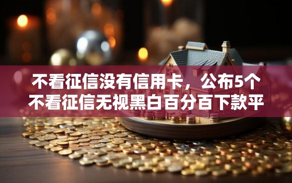 不看征信没有信用卡，公布5个不看征信无视黑白百分百下款平台