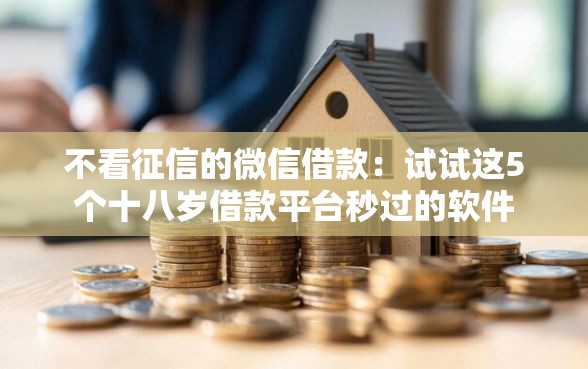 不看征信的微信借款：试试这5个十八岁借款平台秒过的软件
