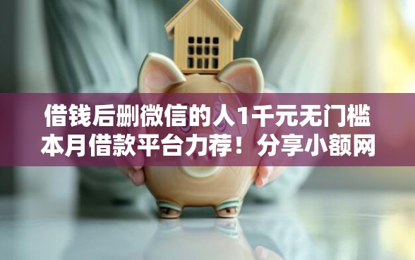 借钱后删微信的人1千元无门槛本月借款平台力荐！分享小额网贷口子1千元无门槛借款