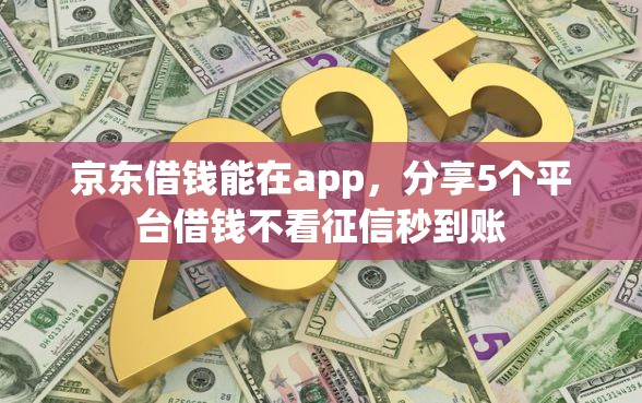 京东借钱能在app，分享5个平台借钱不看征信秒到账