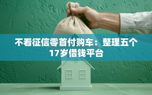 不看征信零首付购车：整理五个17岁借钱平台