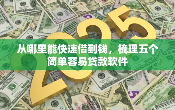 从哪里能快速借到钱,梳理五个简单容易贷款软件 从哪里能快速借到钱,梳理五个简单容易贷款软件