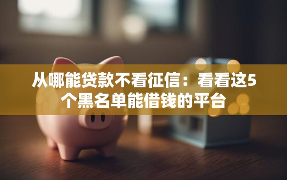 从哪能贷款不看征信：看看这5个黑名单能借钱的平台