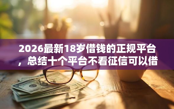 2026最新18岁借钱的正规平台，总结十个平台不看征信可以借到钱！