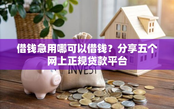 借钱急用哪可以借钱？分享五个网上正规贷款平台