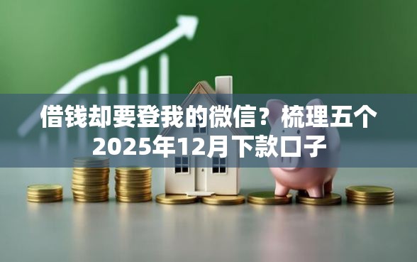 借钱却要登我的微信？梳理五个2025年12月下款口子