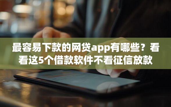 最容易下款的网贷app有哪些？看看这5个借款软件不看征信放款快怎么样