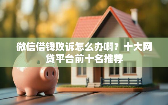 微信借钱败诉怎么办啊？十大网贷平台前十名推荐