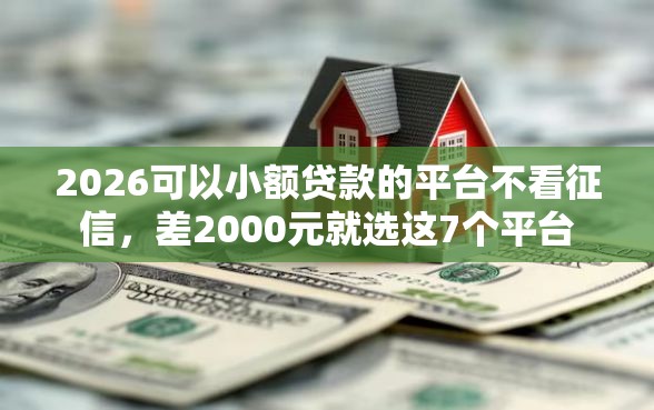 2026可以小额贷款的平台不看征信，差2000元就选这7个平台