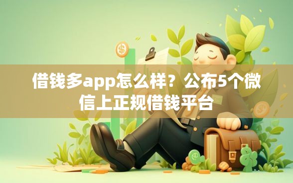 借钱多app怎么样？公布5个微信上正规借钱平台
