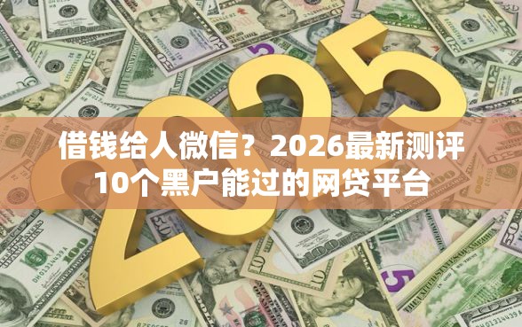借钱给人微信？2026最新测评10个黑户能过的网贷平台